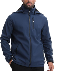<b>Men's</b> Hooded Softshell Jacket Waterproof Fleece Lined <b>Rain</b> Jacket Lightweight Windbreaker Winter <b>Coat</b> Outdoor Hiking - Product Image 1