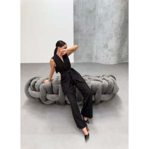 Ensemble deux pièces veste et pantalon - Noir - Noir - Product Image 1
