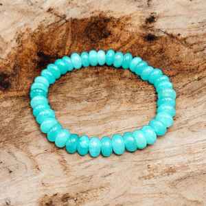 Bracelet en perles de quartz amazonite pour femme 7-8mm pierre naturelle inspirée du boho Design minimal Bohême pour anniversaire Global - Product Image 1