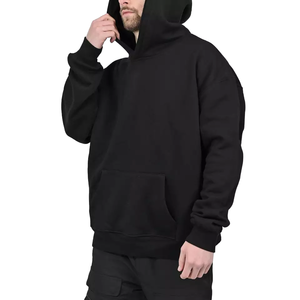 Sweat à Capuche Solide en Polaire Lourd pour Homme, Coupe Régulière, Sweat-shirt en Coton Épais d'Hiver Streetwear Hip Hop Décontracté - Product Image 6