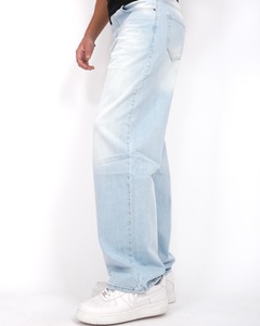 Pantalones de mezclilla holgados de cintura alta de diseño personalizado para hombre, ropa de calle, bolsillos elásticos de algodón lavado estampados, Hip Hop recto caliente - Product Image 6