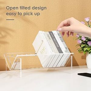 Artfulcosmos - Soporte de Libros de Acrílico Transparente con Forma de Escalera, 1 Estante, Solución Moderna para Ahorrar Espacio en el Escritorio, para Uso en el Hogar y la Oficina - Product Image 5
