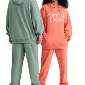 Nouveau produit innovant, ensemble de survêtement unisexe, sweat-shirts et pantalons de jogging surdimensionnés, logo personnalisé, coton, vêtements de sport pour hommes, 2027 - Product Image 3