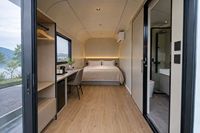 Maison préfabriquée moderne Apple Pod House de 20 pieds avec vue sur le ciel, idéale pour le tourisme astronomique et les escapades romantiques de week-end