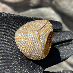 Hip Hop Iced Out VVS Lab crecido 10K 14K 18K oro completo diamante redondo campeón anillo de lujo joyería personalizada anillo de hombre tendencia - Product Image 3