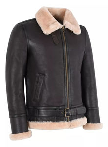 Chaqueta de Cuero de Oveja para Hombre, Diseño de Moda de Alta Calidad, Chaqueta de Cuero PU Personalizada de Color Sólido para Hombre, Chaquetas de Invierno - Product Image 4