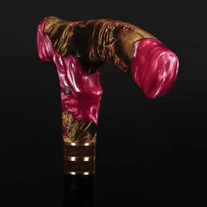 CON CÓMODO BASTÓN DE RESINA DE MADERA ANTIDESLIZANTE con mango fuerte de múltiples formas para rehabilitación de personas mayores - Product Image 1