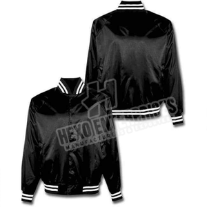 Chaquetas Letterman Varsity de alta calidad Cuerpo de satén Mangas de satén genuino Ropa de invierno Chaqueta de hombre inteligente y elegante - Product Image 2