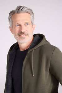 Sweat à capuche en molleton non doublé de haute qualité, coupe-vent, 100% coton, ourlet côtelé, poignets côtelés, vêtements décontractés pour homme, automne - Product Image 3