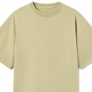 T-shirt pour homme surdimensionné à coupe ample, streetwear personnalisé, en coton peigné 100%, blanc uni, col rond, taille régulière, personnalisable, hip hop - Product Image 5