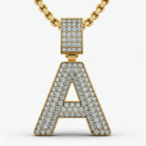 Star Dust High Luxury S925 Sterling Silver A Pendentif Lab Grown Diamond Gold Plating Jewelry for Fashion Pendentifs Charms - Product Image 1