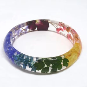 Bijoux disponibles Résine Acrylique Bracelet Bracelet Exagéré Éblouissant Multicolore Large Irrégulier Carré Acrylique Bracelets Femmes - Product Image 1