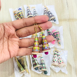 ต่างหูแบบห่วงทำจากทองเหลืองยาวมีหลายสีของขวัญวันครบรอบแต่งงานของผู้หญิงเครื่องประดับมุก - Product Image 4