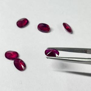 Rubíes Cultivados en Laboratorio, Forma Ovalada, Facetados, Color Sangre de Pichón, Piedras Preciosas Sueltas para Joyería, Rubíes Creados, Corindón, de 4x6 mm a 15x20 mm - Product Image 5