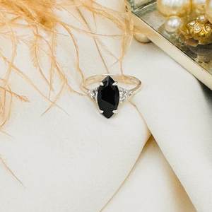 Black Spinal Marquise Cut Stone Gold Filled 925 Anillo de plata esterlina Diseño romántico Anillo de moda Mujeres Anillo de compromiso de boda - Product Image 6