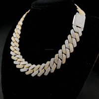 Nouvelle Chaîne Maille Cubaine Miami en Argent Sterling 925 Plaqué Or avec Diamants Moissanite VVS, Style Hip Hop, Bijoux Fins, Cadeau de Mariage