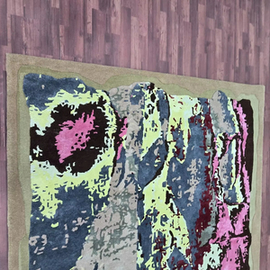 Juego de alfombras y alfombras de lana con mechones hechos a mano orientales tradicionales de Catherine, tamaño de habitación personalizable de lana 100% disponible - Product Image 1