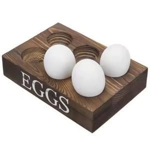 Estante de huevos de madera Vintage para huevos que sostiene creativo elegante respetuoso con el medio ambiente para el hogar Hotel y restaurante de mesa - Product Image 5