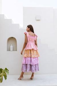 Main indienne bloc coton sans bretelles doux Boho parole longueur été fête de mariage porter femmes personnalisé mariée cadeau robe vente - Product Image 2