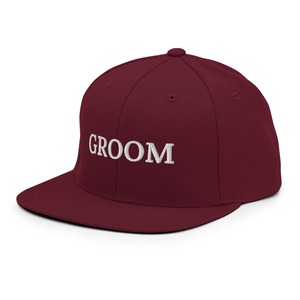 6 - panels Groom Snapback Hats Classic Fit, Flat Brim, Perfect Style Great Gift Chapeaux brodés Impression numérique par Injae Vina - Product Image 2