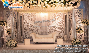 Decoración de escenario abierto y Mandap para boda, decoración de escenario de boda de fusión real, configuración de tema indio del Sur, decoración de escenario de boda - Product Image 5
