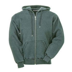 Sudaderas con capucha con cremallera en blanco de lana de algodón para hombre, ropa de calle desgastada Vintage personalizada, diseño para estilo informal urbano y comodidad - Product Image 1