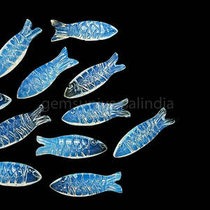 Perles de pierres précieuses sculptées de poisson en opalite naturelle de meilleure qualité avec des perles de sculpture en forme de fantaisie pour la fabrication de bijoux pour l'exportation mondiale - Product Image 5