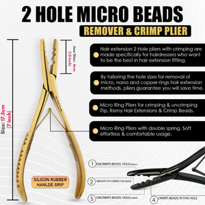 High Nylon Human Hair Extension Tool Kit Premium All-In-One Beading <b>Plier</b> <b>Set</b> Stainless Steel Complete Hair Extension Toolkit - Product Image 3