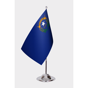 Drapeaux de bureau de l'État du Nevada, style fanion, impression numérique, en tissu, plastique et aluminium, pour la décoration de la maison et du bureau - Product Image 1