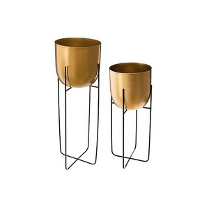 Extra large size metal <b>planter</b> with tall stand <b>for</b> bigger plants indoor <b>trees</b> and bold home accents - Product Image 1