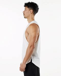 2026 Spring Summer New Split Sports Tank <b>Top</b> Loose Round Neck Sleeveless 100% Cotton Breathable Quick Dry <b>Men's</b> Vest - Product Image 3