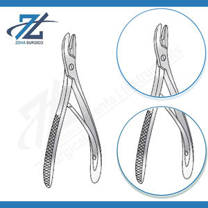Rongeur Cairns en acier inoxydable, manuel, à mâchoires fines, angulaires sur mâchoires plates dentelées, poignées courbes, morsure de 4 mm, longueur de 152 mm - Product Image 3