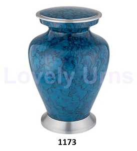 โกศใส่เถ้ากระดูกอลูมิเนียมหินอ่อนสีฟ้า - Product Image 1