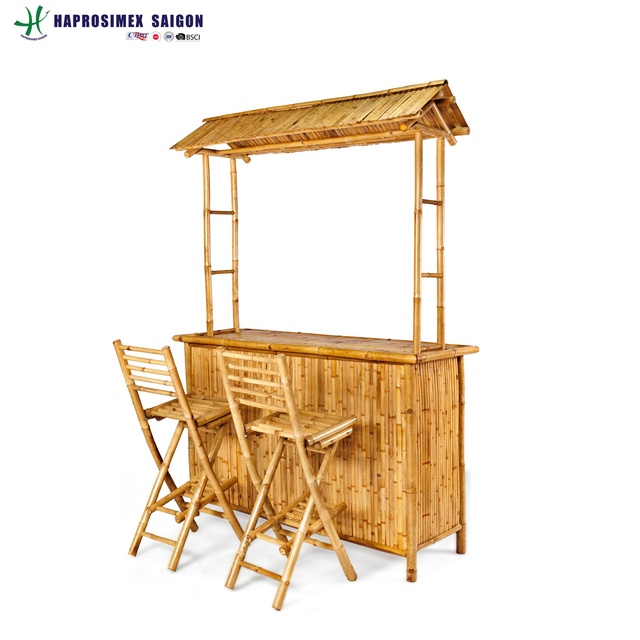New Design Bamboo Bar Counter with Chairs for Garden Decoration
