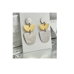 Pendientes de Metal con Textura Cuadrada, Diseño Geométrico, Regalo de Joyería Conmemorativa del Año Nuevo Chino, Septiembre 2025 - Product Image 2