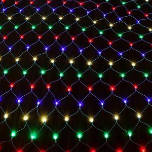 Vente chaude 1.5X1.5M 2X2M 3X2M LED Net Noël Vacances Éclairage Guirlande Rideau Fée Chaîne De Mariage Fête De Pêche Net Lumières - Product Image 6