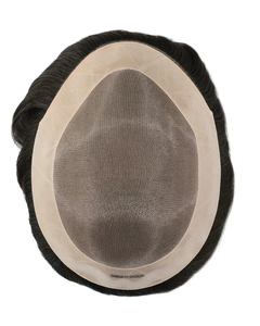 Prothèse capillaire tendance pour hommes, système de remplacement capillaire bouclé pour hommes afro-américains, unités capillaires afro en <span class=keywords><strong>cheveux</strong></span> humains indiens mono pour hommes - Product Image 3