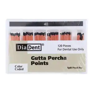 Diadent Gutta Percha Points Size 40 ISO Color Coded Box of 120