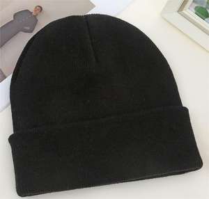 Bonnet en tricot d'hiver multicolore à manchette unique de haute qualité de couleur unie de qualité supérieure avec logo et couleur personnalisés - Product Image 6