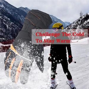 Gants de neige d'hiver pour hommes de haute qualité Taux bon marché Gants de ski imperméables coupe-vent Meilleur matériau en cuir chaud de haute qualité - Product Image 2