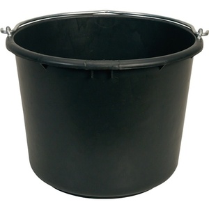 GRIPLINE X 12L Heavy-Duty Reinforced Black <b>Plastic</b> Construction <b>Bucket</b> - Product Image 1