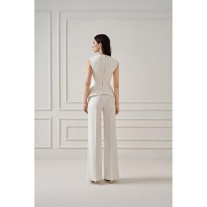 Pantalons pour femmes ODM haute couture pantalons MIRRI SAND JACQUARD pantalons à jambes droites pantalons pour femmes pleine longueur du Vietnam - Product Image 2