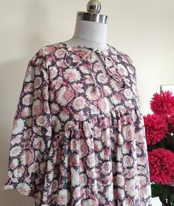 Vestido Informal de Algodón Indio, Vestido Midi Estampado Hecho a Mano, Vestido Largo de Algodón de Verano, Ropa de Estilo Bohemio para Mujer, Ligero e Informal - Product Image 4