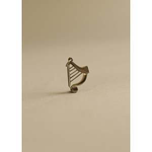 Vintage 14k <b>Solid</b> <b>Gold</b> Fine <b>Pendant</b> in the Form of a Harp Unisex Elegant Charms Collection - Product Image 2