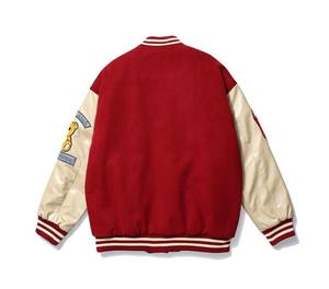 Haute Qualité Vintage Style Bomber Varsity Veste Brodé Laine Manteau À La Mode Patchwork Collège Surdimensionné Hiver Toile Matériel - Product Image 4