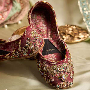 Chaussures Khussa de dernière génération, fabrication professionnelle, nouvelle arrivée, faites à la main, légères, en velours, semelle en cuir véritable antidérapante - Product Image 6