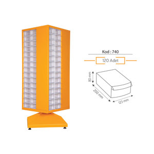MTD 120 Cajones de almacenamiento de plástico y carro 480x480x1500mm Cajonera giratoria - Product Image 2