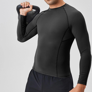 Nouveau design, meilleure qualité, rashguard de sport, t-shirt de compression pour la salle de sport, couleur contrastée, manches longues, spandex/polyester, rashguard pour homme - Product Image 5