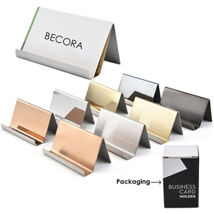 Becora Stylish Stainless Steel Business Card Titular Nome Cartão Gift Organizer para o escritório ou casa Elegante Desk Decor Acessório - Product Image 4