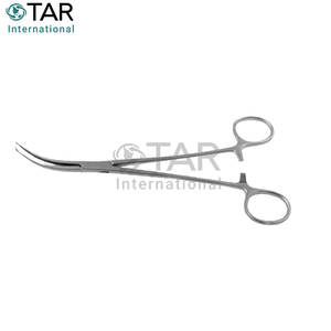 Fórceps de arteria Bengolea curvo quirúrgico 1x2 dientes 20,0 cm de longitud abrazadera vascular instrumentos médicos quirúrgicos - Product Image 5